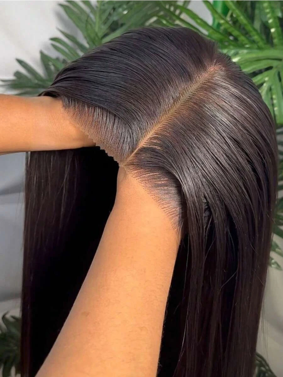 200% Density 28 Inch 13x4 Wear And Go Glueless Straight Human Hair Wigs Pre Plucked Pre Cut Lace Front Wigs For Black Women