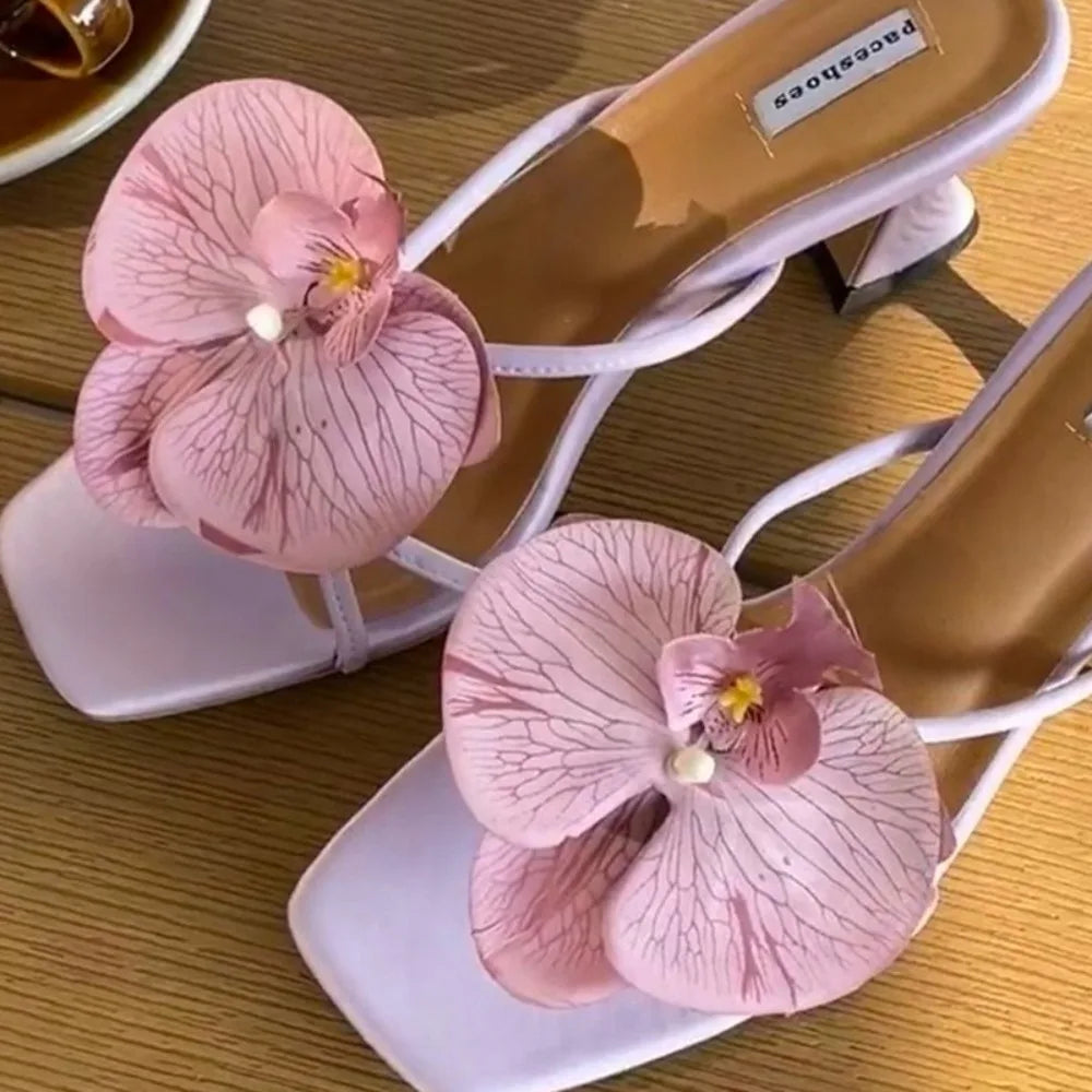 1 Pair Simulation Coloful Butterfly Orchid Shoe Flowers Fashion Thai Fairy Butterfly Flower Shoe Buckles Decorate The Upper