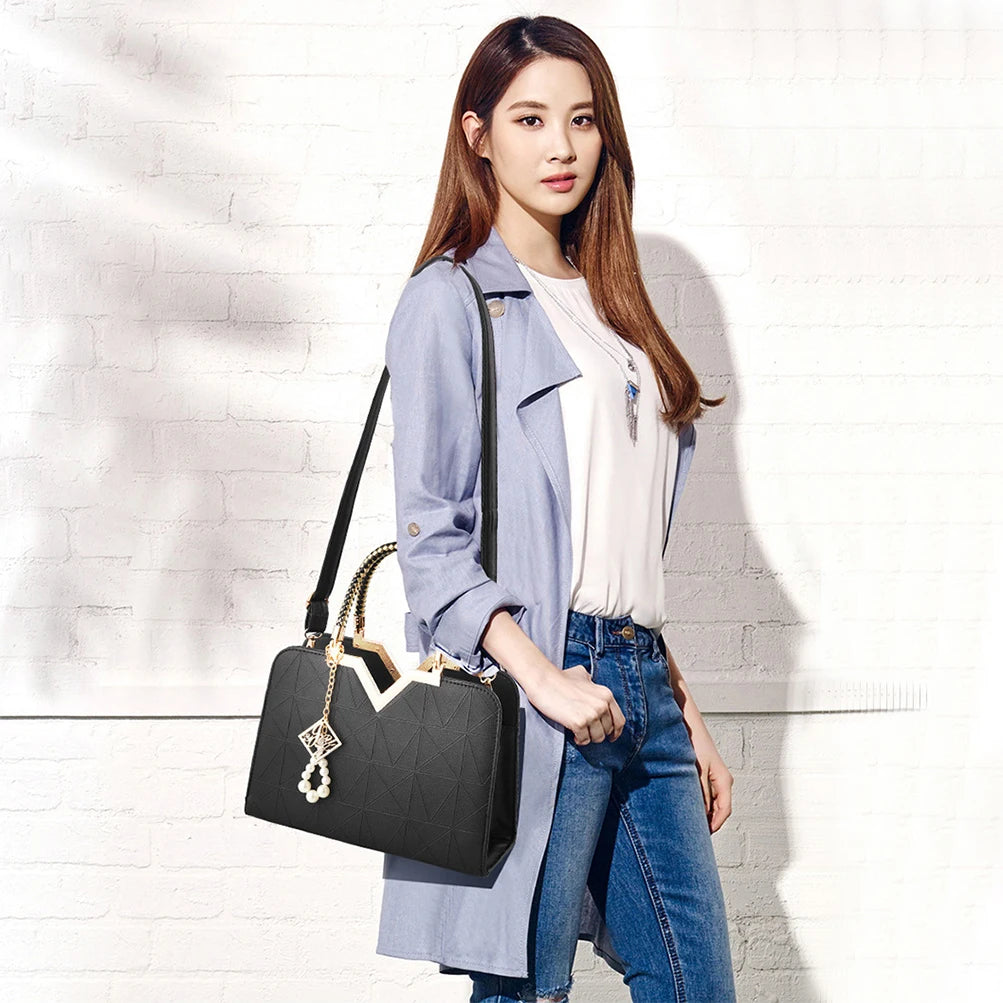 Top-handle Bags Designer Shoulder Bag for Women Fashion Handbags High Quality Unusual Pu Shell Bags Beading Zipper Luxury Brand