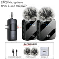 3in1 Wireless Lavalier Microphone for Camera,Android,iPhone,Microphone for Video Recording Recording Podcast Noise Reduction Mic