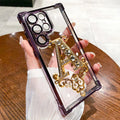 Diamond Golden A-Pattern Clear TPU Phone Case for Samsung Galaxy S26 S25 S24 S23 S22 Ultra Plus S21 FE A36 A35 A55 A54 5G Cover