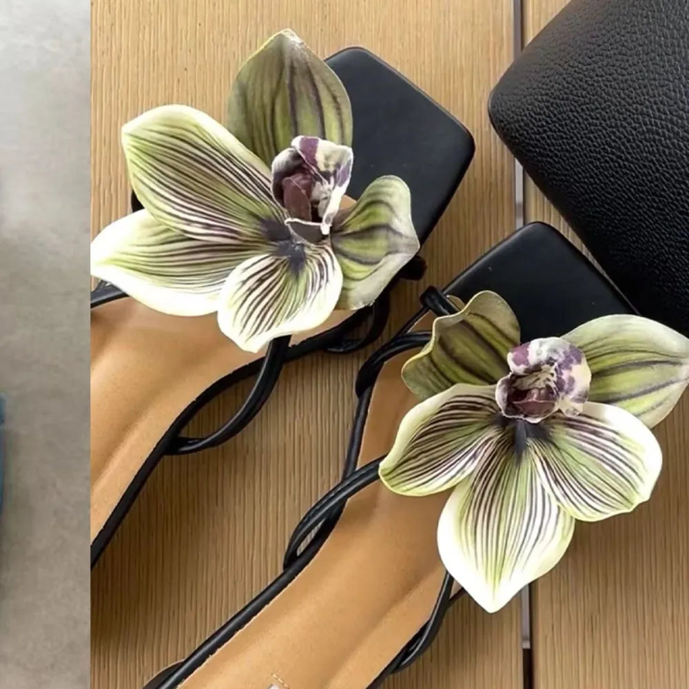 1 Pair Simulation Coloful Butterfly Orchid Shoe Flowers Fashion Thai Fairy Butterfly Flower Shoe Buckles Decorate The Upper