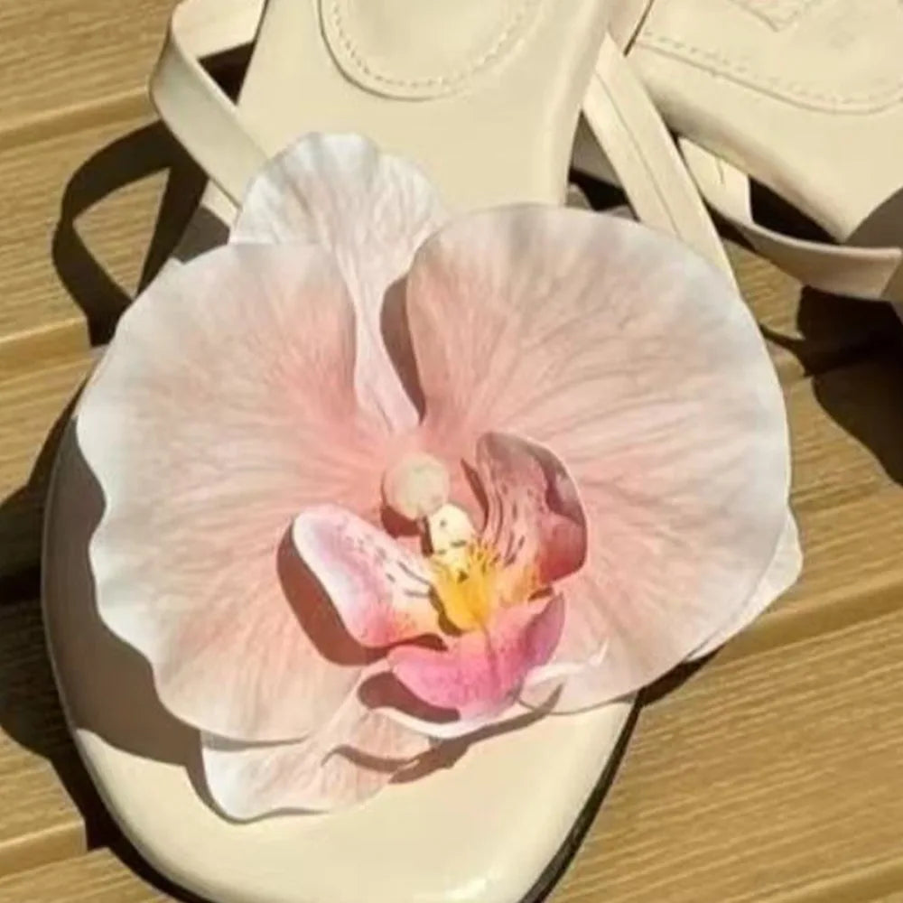 1 Pair Simulation Coloful Butterfly Orchid Shoe Flowers Fashion Thai Fairy Butterfly Flower Shoe Buckles Decorate The Upper