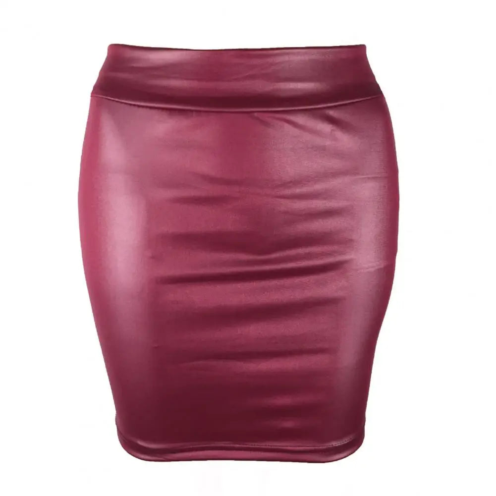 Summer Bodycon Pu Mini Skirt Women Faux Leather Solid Black Package Hip Regular Waist Office Lady Skirts Sexy Faldas mujer moda