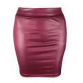 Summer Bodycon Pu Mini Skirt Women Faux Leather Solid Black Package Hip Regular Waist Office Lady Skirts Sexy Faldas mujer moda