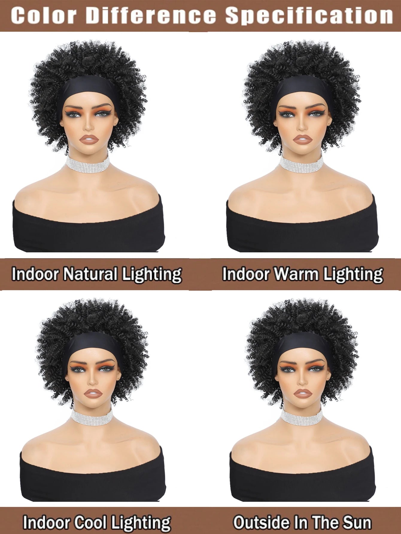 Afro Ombre Black Headband Wig Black Female Short African American Wig Synthetic African American Twisted Curly Headband Wig