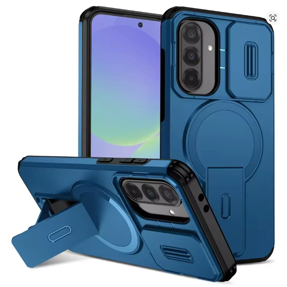 Magsafe Magnetic Charge Phone Case For Samsung Galaxy A15 A25 A35 A55 A56 A36 A26 A16 A57 A37 A17 5G Bracket Stand Holder Cover