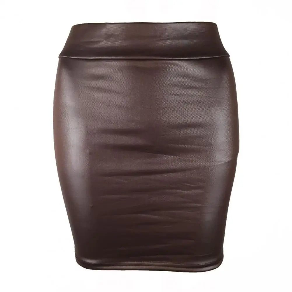 Summer Bodycon Pu Mini Skirt Women Faux Leather Solid Black Package Hip Regular Waist Office Lady Skirts Sexy Faldas mujer moda