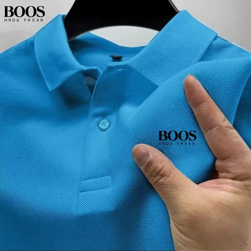 New men's high-quality short sleeved polo shirt, summer fashion, casual, comfortable, breathable top