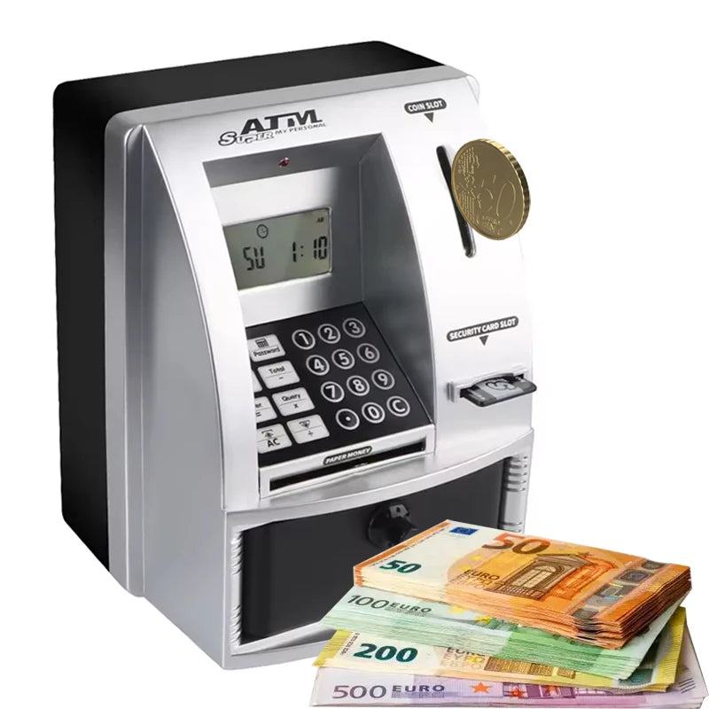 Smart ATM Savings Bank, Real Automatic Cashier Machine, Intelligent Estate Inspired Safe Storage Tank for Secure Money Saving