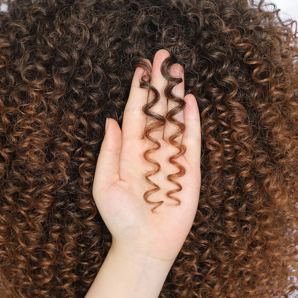 Short Hair Afro Kinky Curly Wig For Black Women Cosplay Blonde Synthetic Natural Red Wigs African Ombre HighTemperature