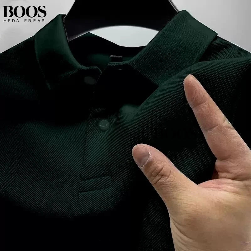 New men's high-quality short sleeved polo shirt, summer fashion, casual, comfortable, breathable top