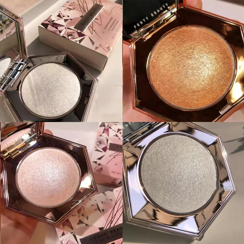 Fenty Beauty 9-color Lip Gloss Light Powder Single Dual-color High-gloss Facial Brightening Easy To Wear Setting Powder Compact