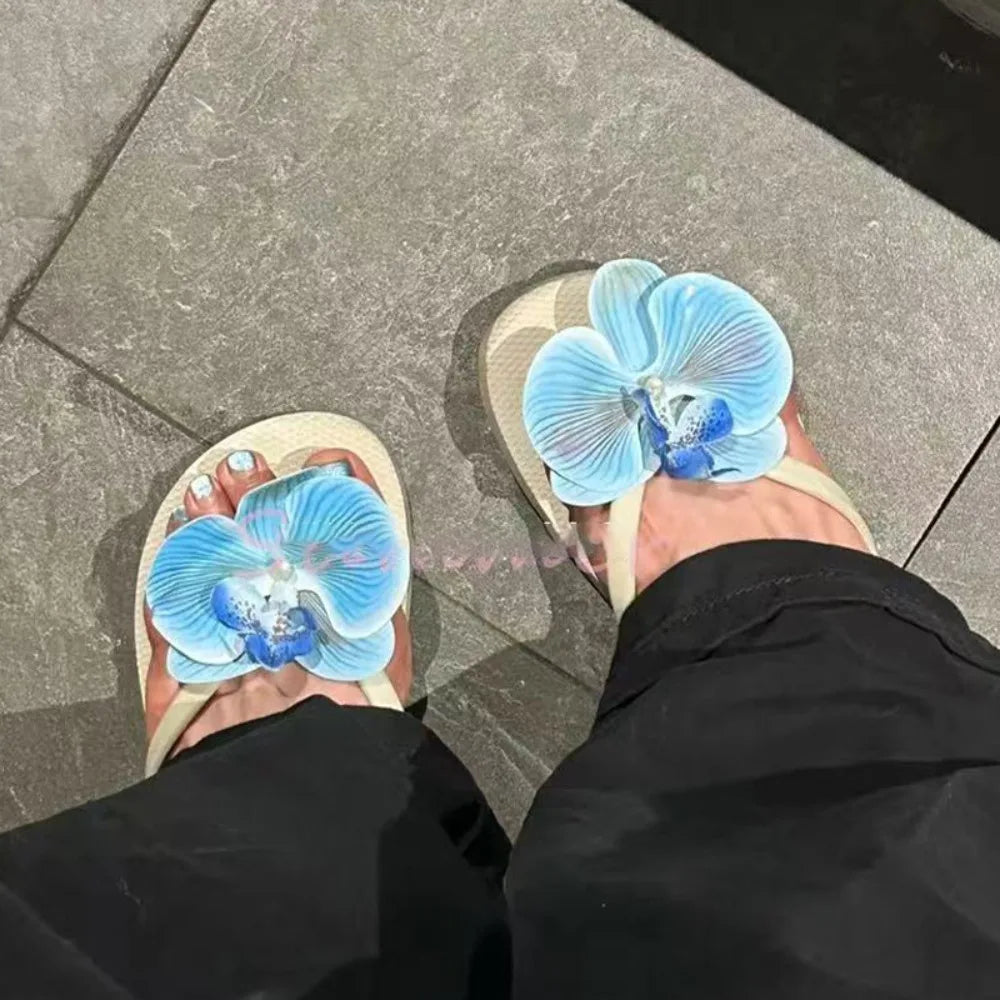 1 Pair Simulation Coloful Butterfly Orchid Shoe Flowers Fashion Thai Fairy Butterfly Flower Shoe Buckles Decorate The Upper
