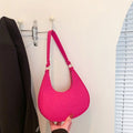 Print Crescent Moon Underarm Bag Shoulder Pouch Tote Bag Cloth Shoulder Bag Large Capacity Solid Color Felt Handbag Girls