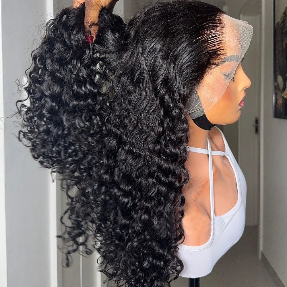 13x6 Lace Front Wigs Human Hair 200 Density Pre Plucked Deep wave 13x4 HD Lace Frontal Wigs Human Hair with Baby Hair for Women