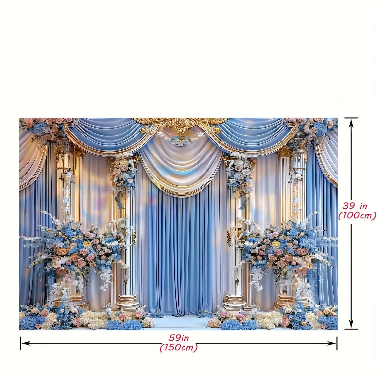 VIKAMA Fresh and Elegant Flower Castle Wedding Party Background Decoration Cloth Colorful Wedding Background Decorative