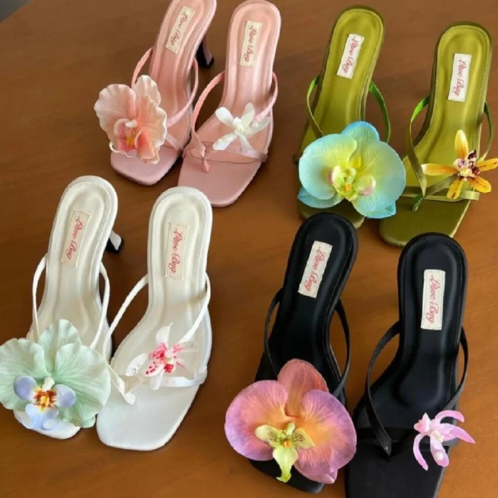 1 Pair Simulation Coloful Butterfly Orchid Shoe Flowers Fashion Thai Fairy Butterfly Flower Shoe Buckles Decorate The Upper