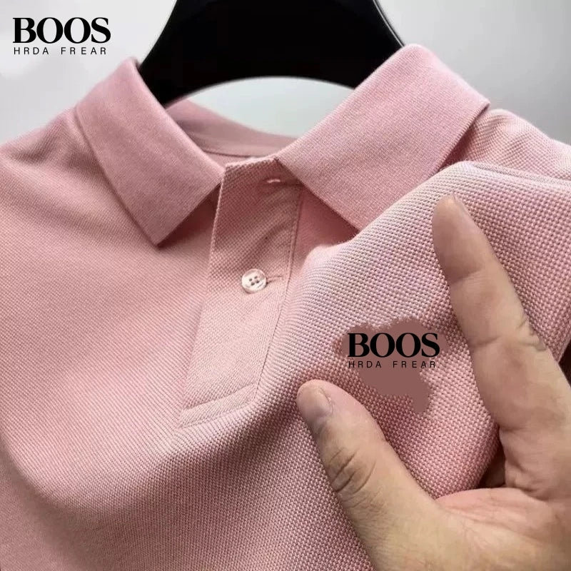 New men's high-quality short sleeved polo shirt, summer fashion, casual, comfortable, breathable top