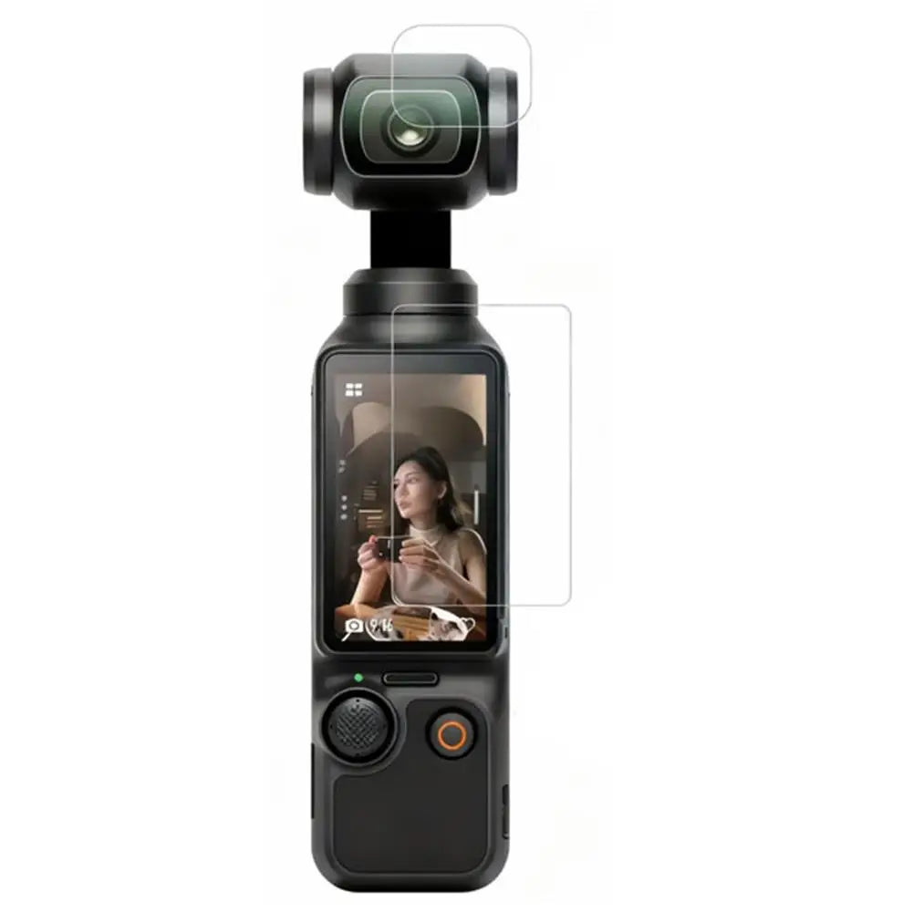 For DJI Osmo Pocket 4 Camera, Tempered Glass Screen Protector + Lens Protector, HD Clear Anti-Fingerprints Film, Accessories