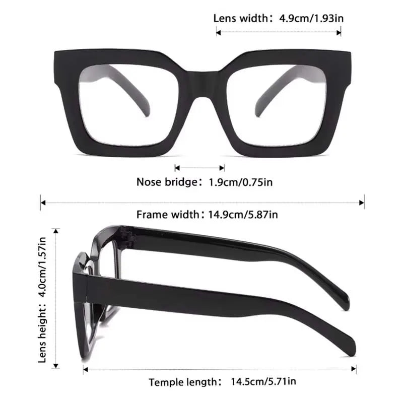 New Square Large Frame Eyeglasses Fashion Street Decorative Glasses Computer Spectacles For Women Men