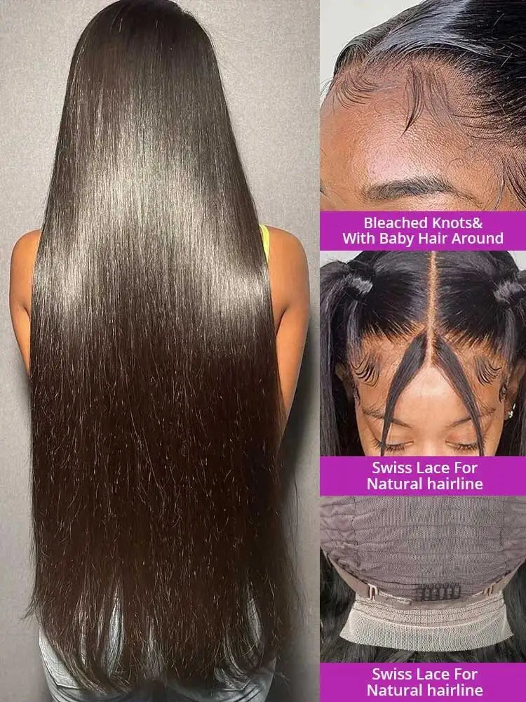 40 42 Inch Straight Human Hair Wigs 13X4 13X6 HD Lace Frontal Human Hair Wigs 5X5 Glueless Bone Straight Lace Front Wigs