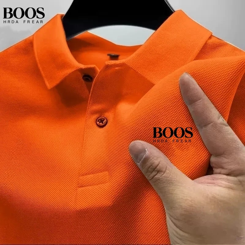 New men's high-quality short sleeved polo shirt, summer fashion, casual, comfortable, breathable top