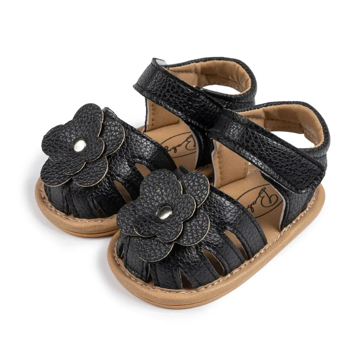Meckior 2024 Summer Baby Beach Sandals Flat Flower Rubber Sole Anti-Slip Newborn Toddler Crib First Walkers Baby Girls Shoes