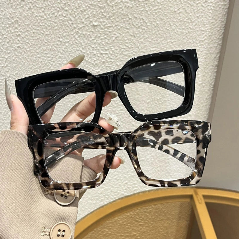 New Square Large Frame Eyeglasses Fashion Street Decorative Glasses Computer Spectacles For Women Men