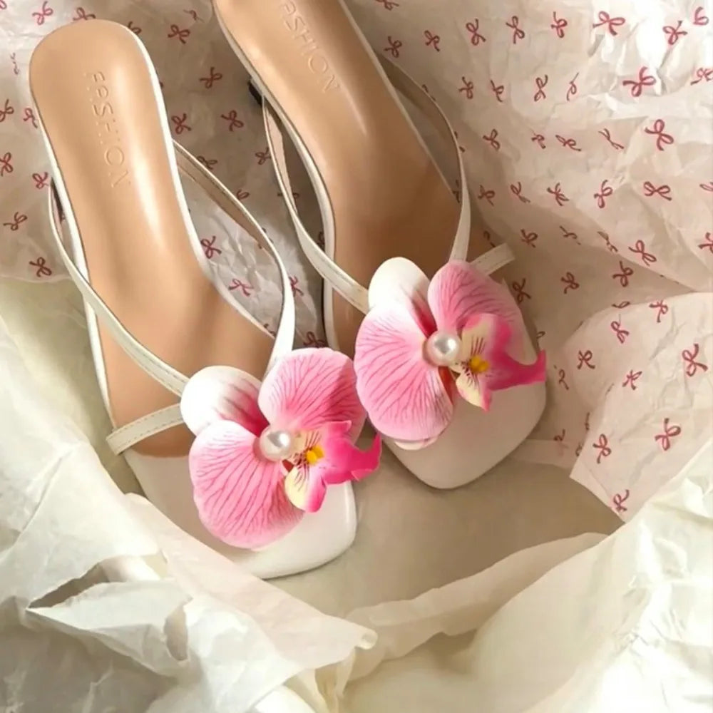 1 Pair Simulation Coloful Butterfly Orchid Shoe Flowers Fashion Thai Fairy Butterfly Flower Shoe Buckles Decorate The Upper