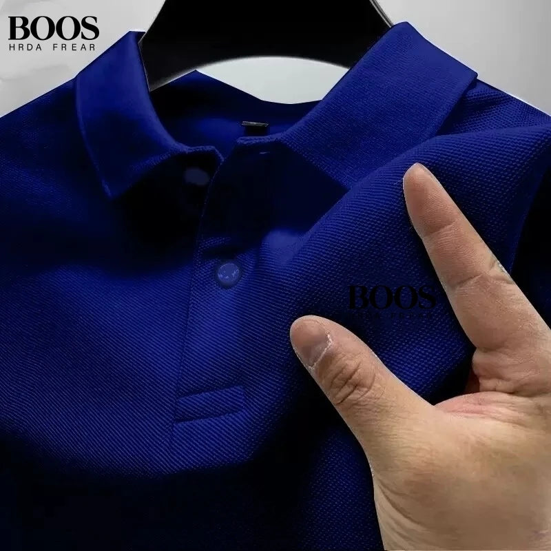 New men's high-quality short sleeved polo shirt, summer fashion, casual, comfortable, breathable top