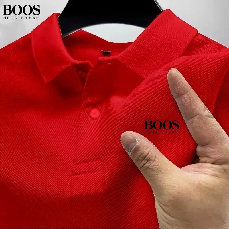 New men's high-quality short sleeved polo shirt, summer fashion, casual, comfortable, breathable top