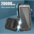 Solar Power Bank Waterproof Outdoor Portable Charger with Camping Light for Hiking Travel Emergency