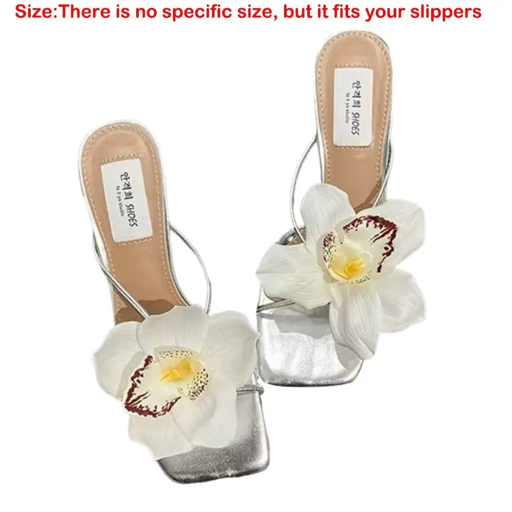 1 Pair Simulation Coloful Butterfly Orchid Shoe Flowers Fashion Thai Fairy Butterfly Flower Shoe Buckles Decorate The Upper