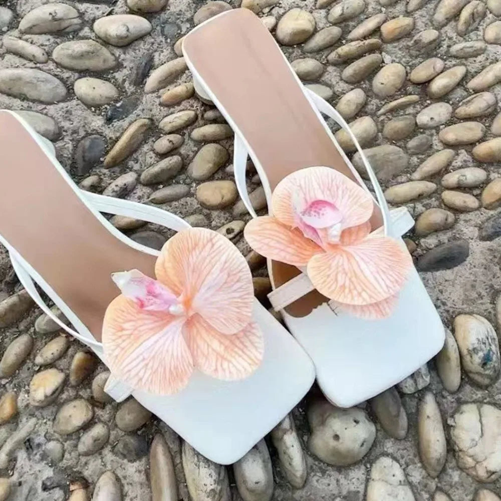 1 Pair Simulation Coloful Butterfly Orchid Shoe Flowers Fashion Thai Fairy Butterfly Flower Shoe Buckles Decorate The Upper