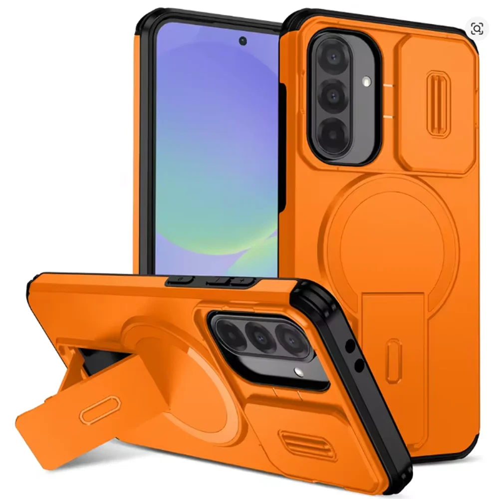 Magsafe Magnetic Charge Phone Case For Samsung Galaxy A15 A25 A35 A55 A56 A36 A26 A16 A57 A37 A17 5G Bracket Stand Holder Cover