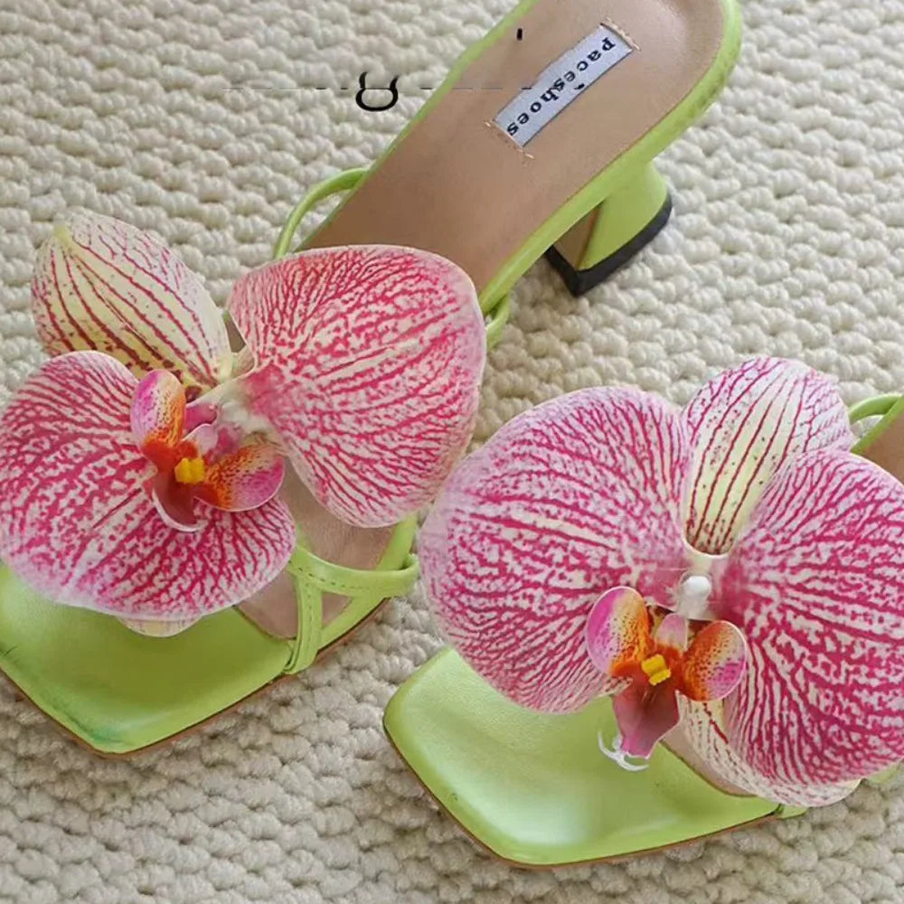 1 Pair Simulation Coloful Butterfly Orchid Shoe Flowers Fashion Thai Fairy Butterfly Flower Shoe Buckles Decorate The Upper