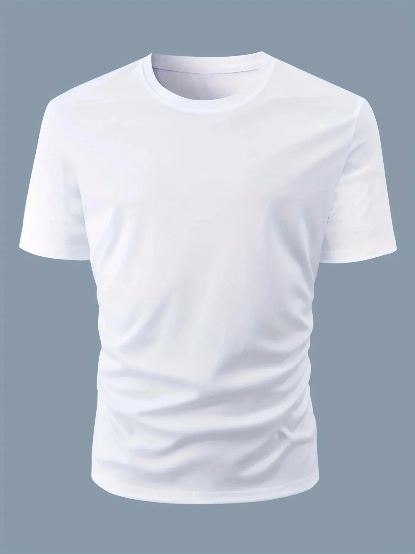 Summer Men's 100% Cotton Casual Loose T-Shirt, Large Letter Print Crew Neck Short Sleeve Top, High Street Unisex Style
