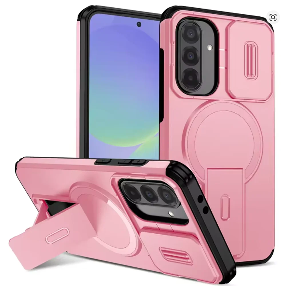 Magsafe Magnetic Charge Phone Case For Samsung Galaxy A15 A25 A35 A55 A56 A36 A26 A16 A57 A37 A17 5G Bracket Stand Holder Cover