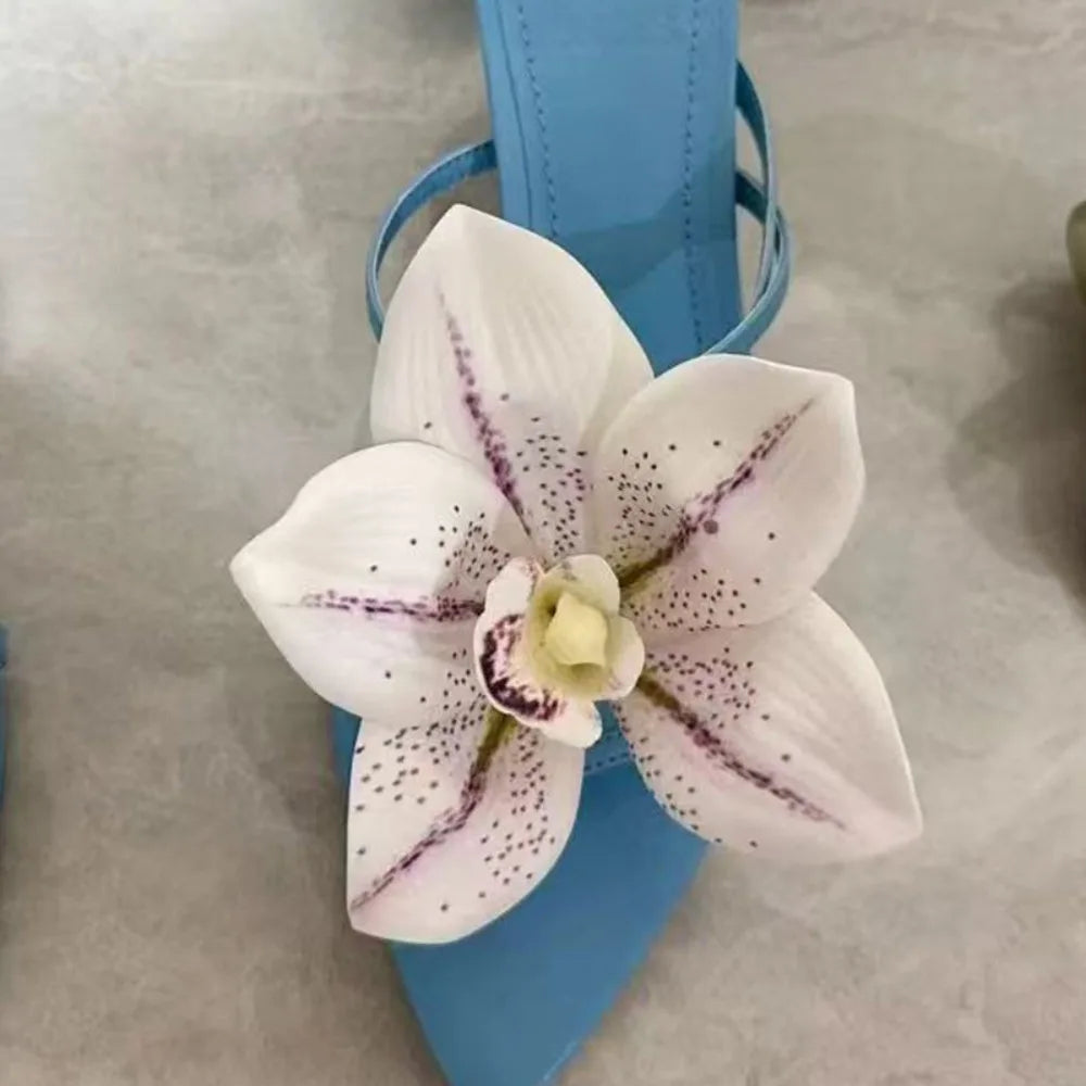 1 Pair Simulation Coloful Butterfly Orchid Shoe Flowers Fashion Thai Fairy Butterfly Flower Shoe Buckles Decorate The Upper