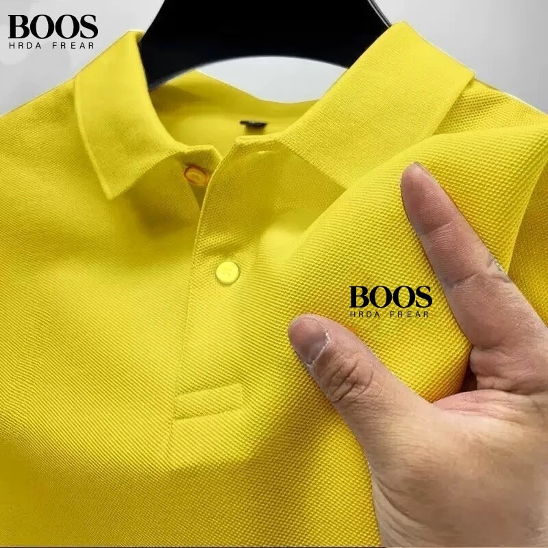 New men's high-quality short sleeved polo shirt, summer fashion, casual, comfortable, breathable top