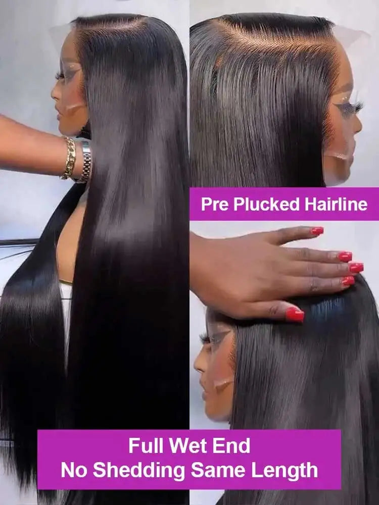 40 42 Inch Straight Human Hair Wigs 13X4 13X6 HD Lace Frontal Human Hair Wigs 5X5 Glueless Bone Straight Lace Front Wigs