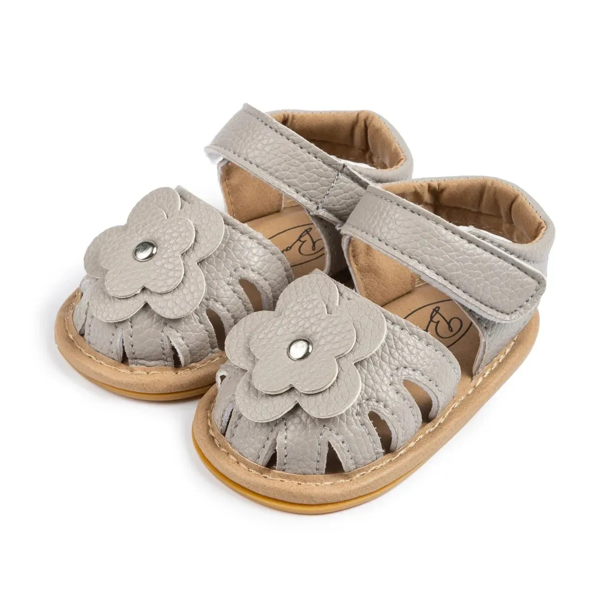 Meckior 2024 Summer Baby Beach Sandals Flat Flower Rubber Sole Anti-Slip Newborn Toddler Crib First Walkers Baby Girls Shoes
