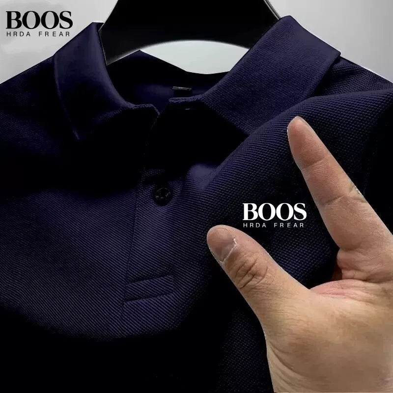 New men's high-quality short sleeved polo shirt, summer fashion, casual, comfortable, breathable top