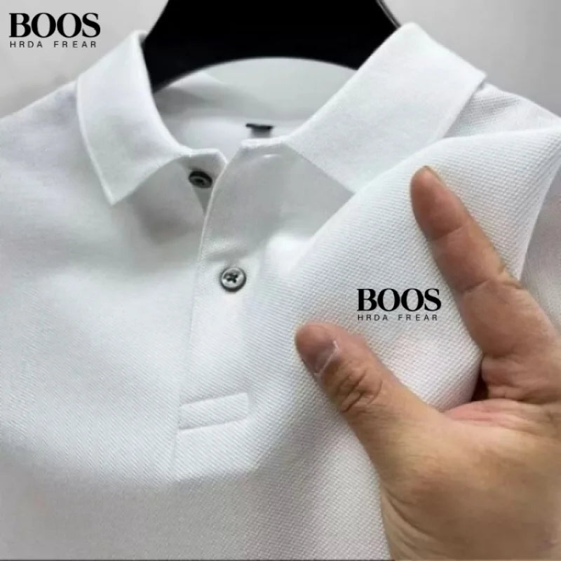 New men's high-quality short sleeved polo shirt, summer fashion, casual, comfortable, breathable top