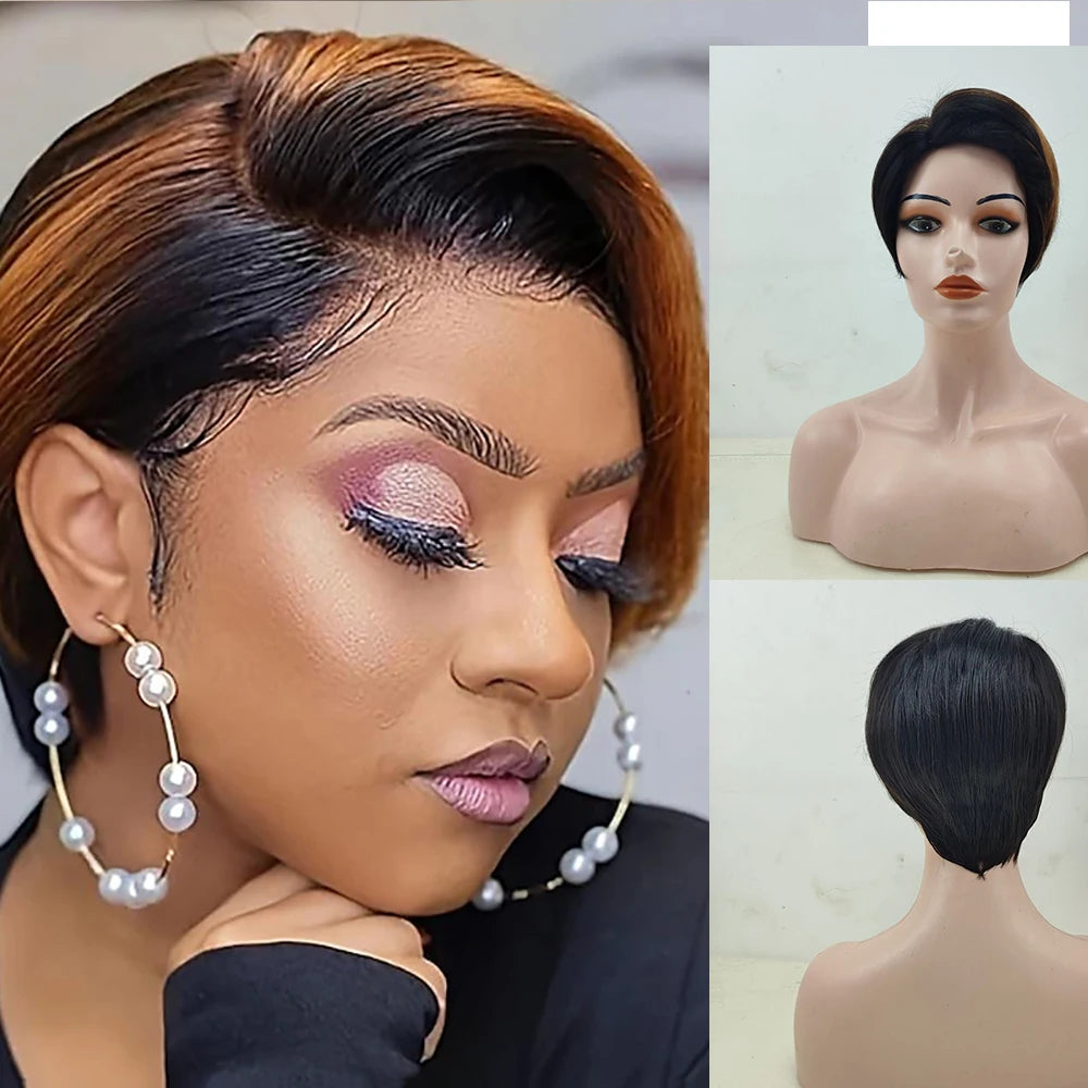 HAIRJOY Synthetic Hair Short Straight Wig for African American Women