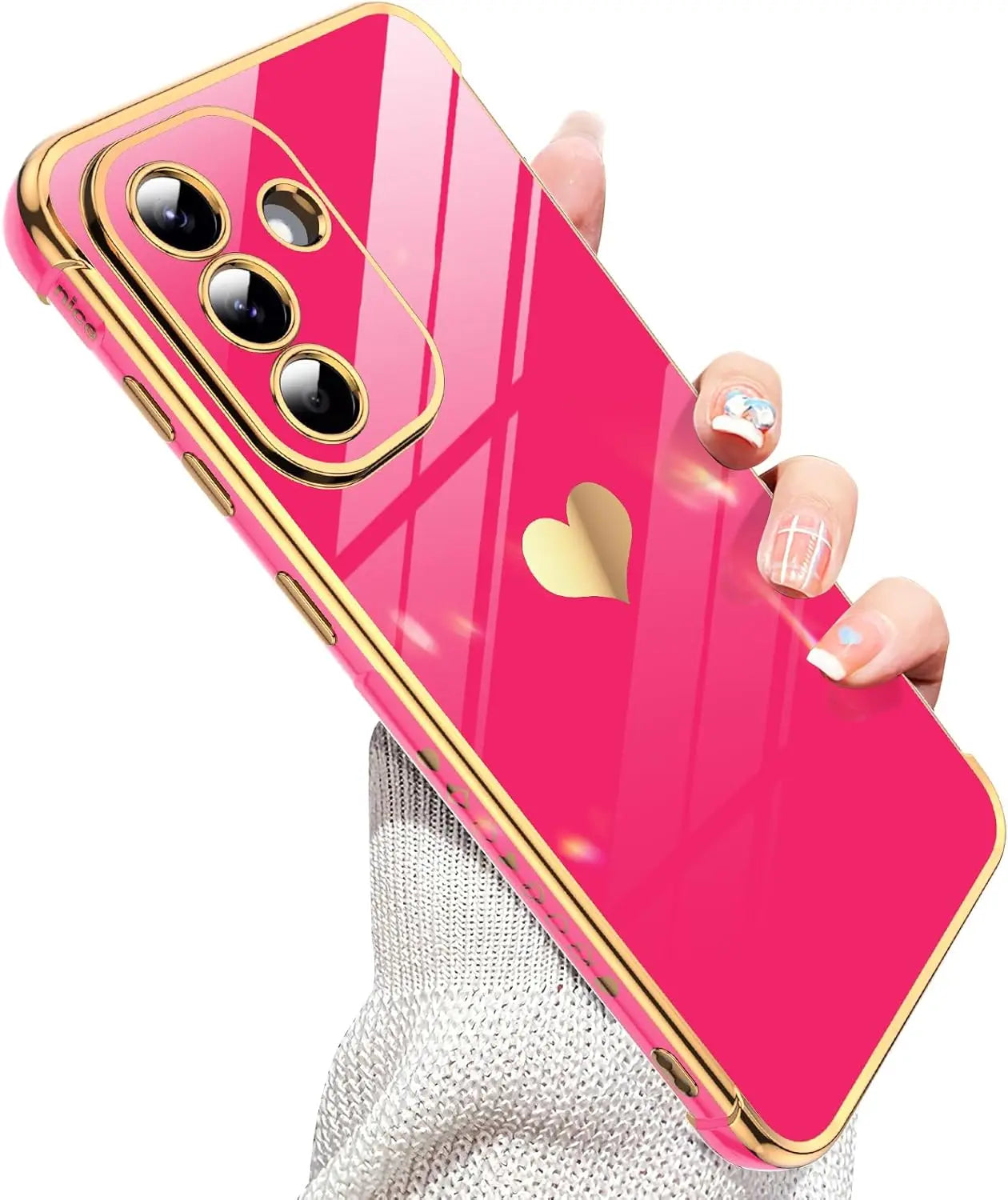 Luxury Plating Silicone Soft Case For Samsung Galaxy A56 A36 A26 A16 A55 A35 A25 A15 A54 A34 A14 Glitter Love Candy Color Glossy