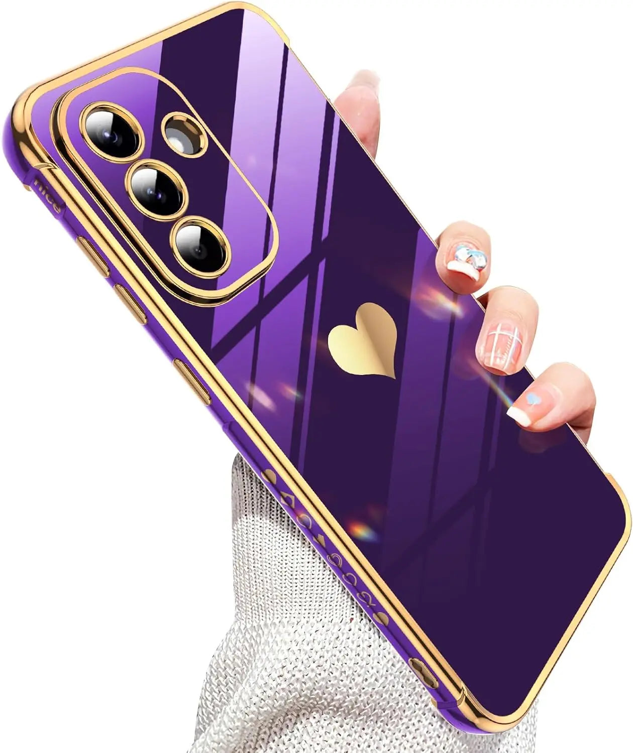Luxury Plating Silicone Soft Case For Samsung Galaxy A56 A36 A26 A16 A55 A35 A25 A15 A54 A34 A14 Glitter Love Candy Color Glossy