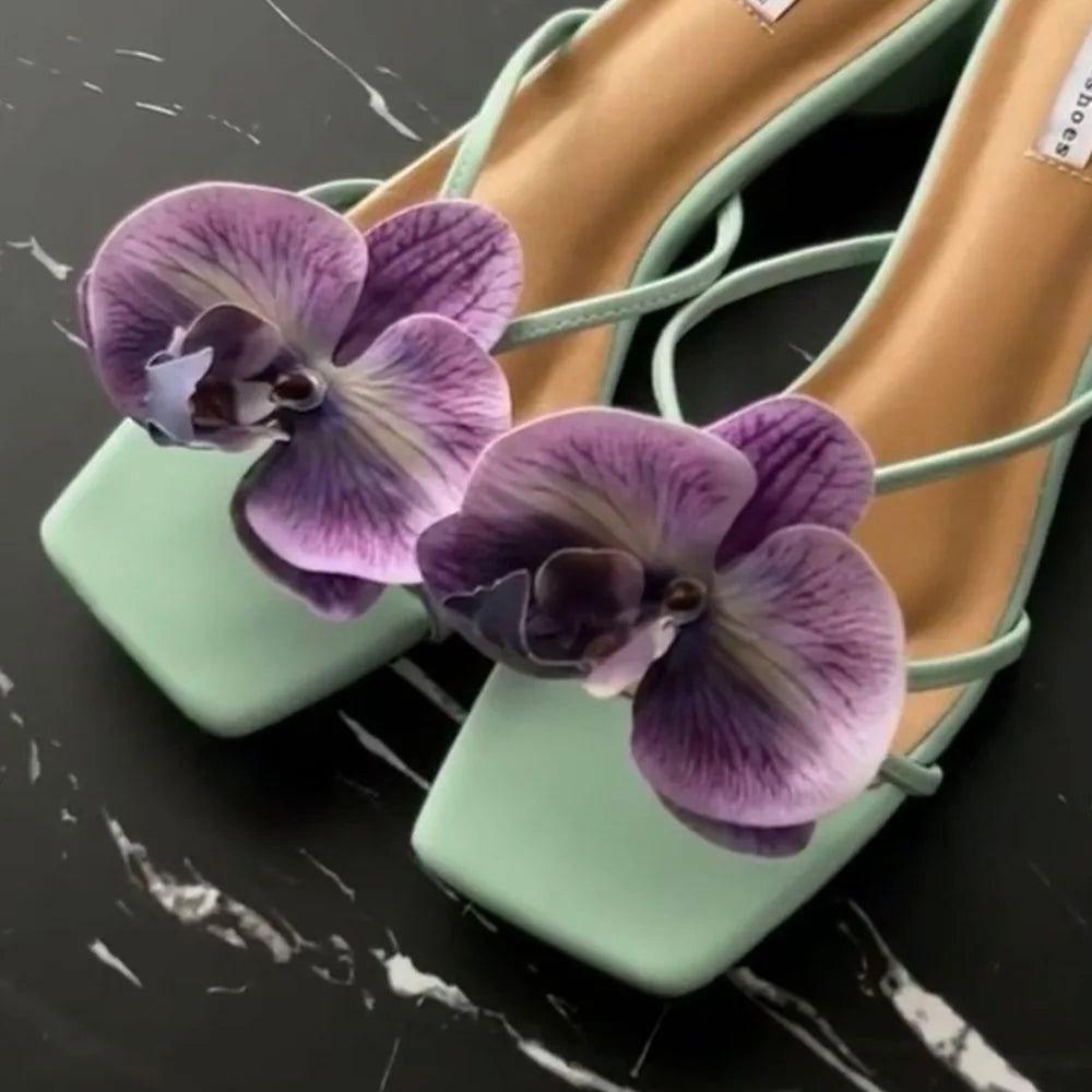 1 Pair Simulation Coloful Butterfly Orchid Shoe Flowers Fashion Thai Fairy Butterfly Flower Shoe Buckles Decorate The Upper