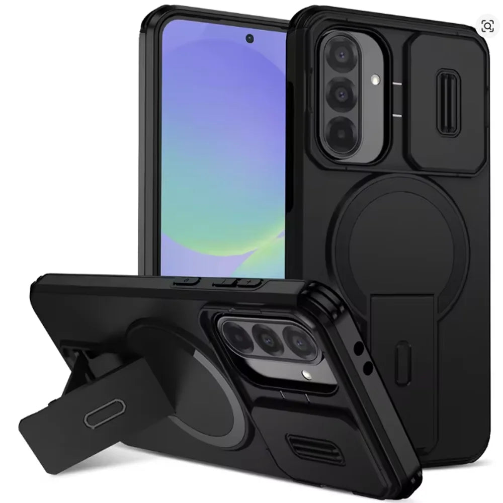 Magsafe Magnetic Charge Phone Case For Samsung Galaxy A15 A25 A35 A55 A56 A36 A26 A16 A57 A37 A17 5G Bracket Stand Holder Cover